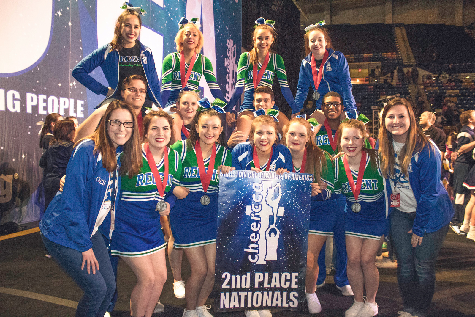Regent Royals Cheerleaders won second place at the 2018 CCA National Competition.